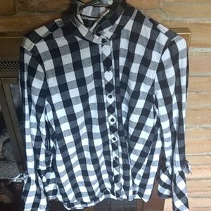 Flannel style, long sleeved shirt